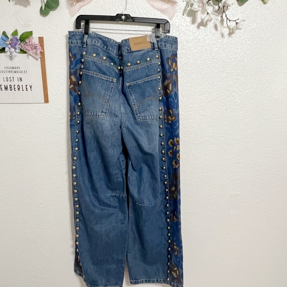 NWT Farm Rio Denim Metal Details Embroidered High Waist Jeans - Picture 7 of 11